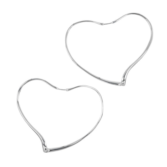 TIFFANY Authentic Silver Heart Earrings - Picture 3 of 6